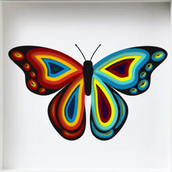 Intra απο ξύλο plywood 3mm-4mm πάχος Butterfly Mandala , κοπής 3D Δίασταση 30x30 cm INTRAFABR-57512489 - Image 1