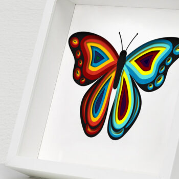 Intra απο ξύλο plywood 3mm-4mm πάχος Butterfly Mandala , κοπής 3D Δίασταση 30x30 cm INTRAFABR-57512489 - Image 2