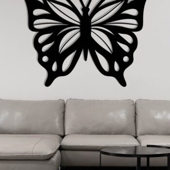 Intra απο ξύλο plywood 3mm-4mm πάχος κοπής με λέιζερ μεταλλικού τοίχου Butterfly Δίασταση 40x40 cm INTRAFABR-116407214 - Image 3