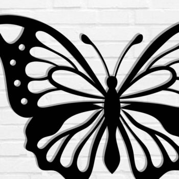 Intra απο ξύλο plywood 3mm-4mm πάχος κοπής με λέιζερ μεταλλικού τοίχου Butterfly Δίασταση 40x40 cm INTRAFABR-116406870 - Image 1