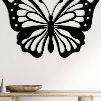 Intra απο ξύλο plywood 3mm-4mm πάχος κοπής με λέιζερ μεταλλικού τοίχου Butterfly Δίασταση 40x40 cm INTRAFABR-116406870 - Image 2