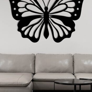 Intra απο ξύλο plywood 3mm-4mm πάχος κοπής με λέιζερ μεταλλικού τοίχου Butterfly Δίασταση 40x40 cm INTRAFABR-116406870 - Image 3