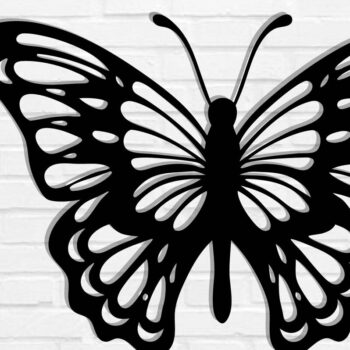 Intra απο ξύλο plywood 3mm-4mm πάχος Butterfly Metal Art Wall Art Δίασταση 40x40 cm INTRAFABR-116407136 - Image 1