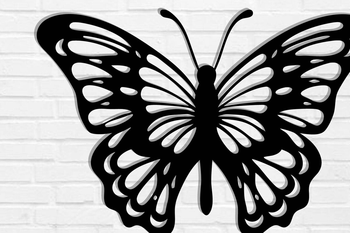 Intra απο ξύλο plywood 3mm-4mm πάχος Butterfly Metal Art Wall Art Δίασταση 40x40 cm INTRAFABR-116407136