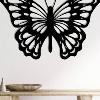 Intra απο ξύλο plywood 3mm-4mm πάχος Butterfly Metal Art Wall Art Δίασταση 40x40 cm INTRAFABR-116407136 - Image 2