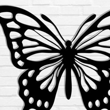 Intra απο ξύλο plywood 3mm-4mm πάχος Butterfly Metal Art Wall Art Δίασταση 40x40 cm INTRAFABR-116407261 - Image 2