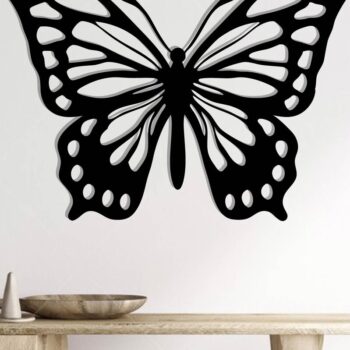 Intra απο ξύλο plywood 3mm-4mm πάχος Butterfly Metal Art Wall Art Δίασταση 40x40 cm INTRAFABR-116407261 - Image 3