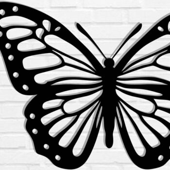 Intra απο ξύλο plywood 3mm-4mm πάχος Butterfly Metal Art Wall Art Δίασταση 40x40 cm INTRAFABR-116406694 - Image 1