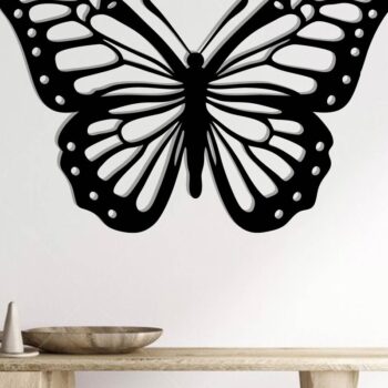 Intra απο ξύλο plywood 3mm-4mm πάχος Butterfly Metal Art Wall Art Δίασταση 40x40 cm INTRAFABR-116406694 - Image 3