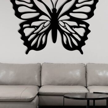 Intra απο ξύλο plywood 3mm-4mm πάχος Butterfly Μεταλλική διακόσμηση τοίχου Δίασταση 40x40 cm INTRAFABR-116406944 - Image 1