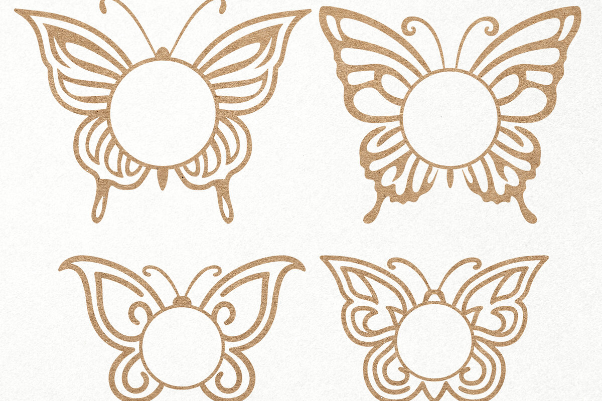 Intra απο ξύλο plywood 3mm-4mm πάχος Πλαίσιο μονόγραμμα πεταλούδας Cut  Δίασταση 7x7 cm INTRAFABR-103121182