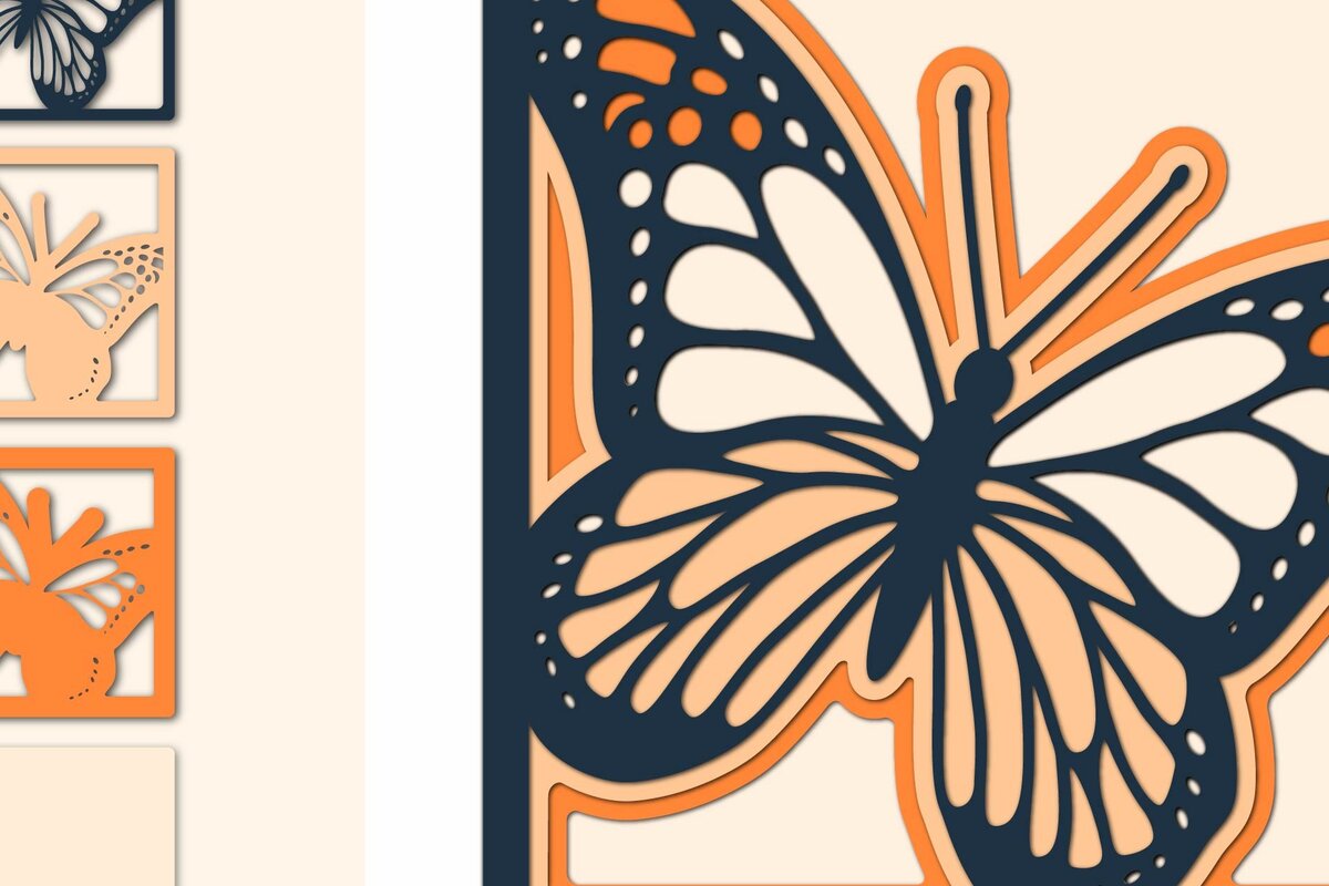 Intra απο ξύλο plywood 3mm-4mm πάχος Butterfly Multilayer Δίασταση 15x15 cm INTRAFABR-14771833