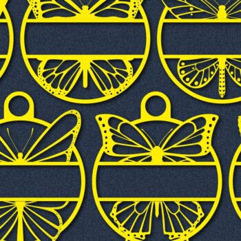 Intra απο ξύλο plywood 3mm-4mm πάχος στολίδι με όνομα πεταλούδας Δίασταση 25x25 cm INTRAFABR-44177512 - Image 1