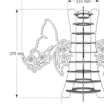 Intra απο ξύλο plywood 3mm-4mm πάχος Κρεμαστό φως πεταλούδας, Cut  Δίασταση 3x3 cm INTRAFABR-80020298 - Image 1