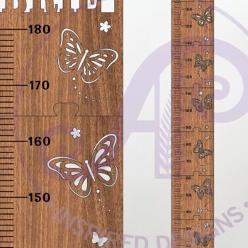 Intra απο ξύλο plywood 3mm-4mm πάχος Πεταλούδα εξατομικευμένο διάγραμμα ύψους παιδιών Δίασταση 30x20 cm INTRAFABR-121237780 - Image 1