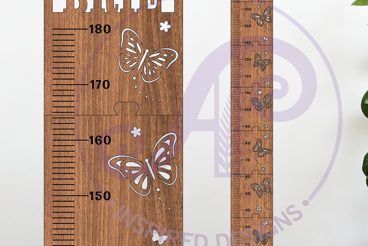 Intra απο ξύλο plywood 3mm-4mm πάχος Πεταλούδα εξατομικευμένο διάγραμμα ύψους παιδιών Δίασταση 30x20 cm INTRAFABR-121237780