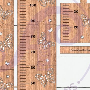 Intra απο ξύλο plywood 3mm-4mm πάχος Πεταλούδα εξατομικευμένο διάγραμμα ύψους παιδιών Δίασταση 30x20 cm INTRAFABR-121237780 - Image 2