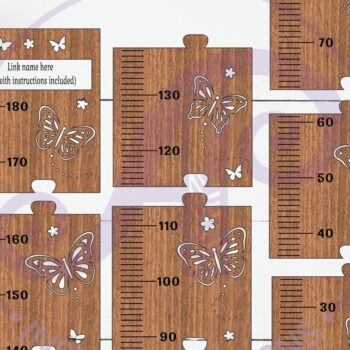 Intra απο ξύλο plywood 3mm-4mm πάχος Πεταλούδα εξατομικευμένο διάγραμμα ύψους παιδιών Δίασταση 30x20 cm INTRAFABR-121237780 - Image 3