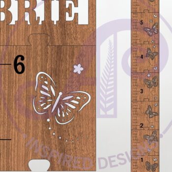 Intra απο ξύλο plywood 3mm-4mm πάχος Πεταλούδα εξατομικευμένο διάγραμμα ύψους παιδιών Δίασταση 30x20 cm INTRAFABR-121237737 - Image 1