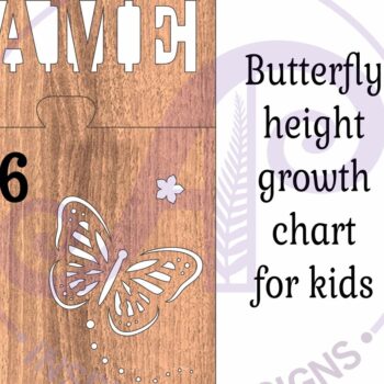 Intra απο ξύλο plywood 3mm-4mm πάχος Πεταλούδα εξατομικευμένο διάγραμμα ύψους παιδιών Δίασταση 30x20 cm INTRAFABR-121237737 - Image 4