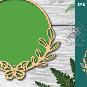 Intra απο ξύλο plywood 3mm-4mm πάχος Στρογγυλή πινακίδα πεταλούδας 1 Δίασταση 30x20 cm INTRAFABR-122555276