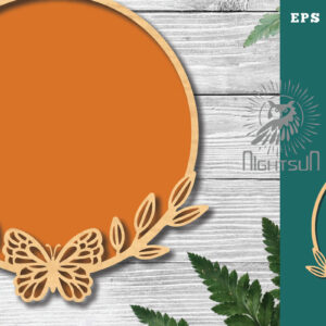 Intra απο ξύλο plywood 3mm-4mm πάχος Στρογγυλή πινακίδα πεταλούδας 2 Δίασταση 30x20 cm INTRAFABR-122555346
