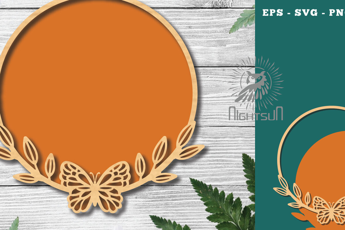 Intra απο ξύλο plywood 3mm-4mm πάχος Στρογγυλή πινακίδα πεταλούδας 2 Δίασταση 30x20 cm INTRAFABR-122555346