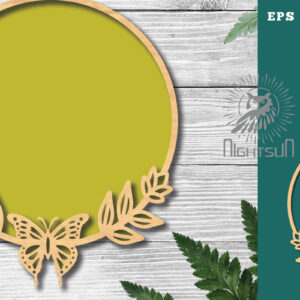 Intra απο ξύλο plywood 3mm-4mm πάχος Στρογγυλή πινακίδα πεταλούδας 5 Δίασταση 30x20 cm INTRAFABR-122555624