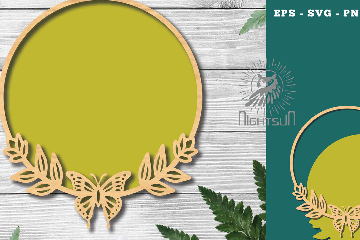 Intra απο ξύλο plywood 3mm-4mm πάχος Στρογγυλή πινακίδα πεταλούδας 5 Δίασταση 30x20 cm INTRAFABR-122555624