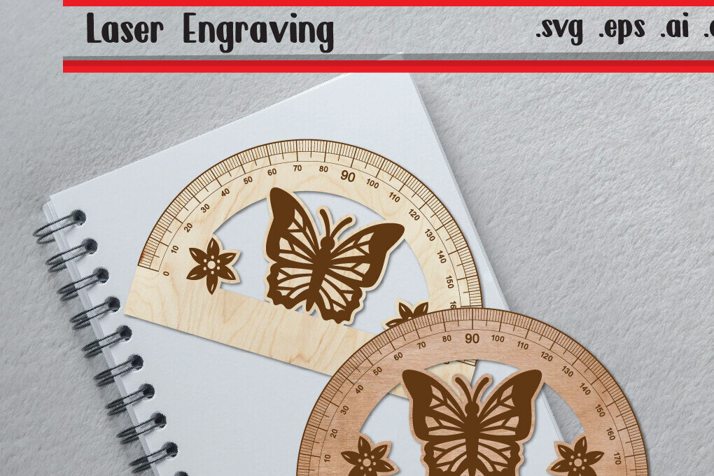 Intra απο ξύλο plywood 3mm-4mm πάχος Butterfly Ruler Arch - Ruler Protactor Δίασταση 15x15 cm INTRAFABR-117331013