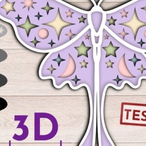 Intra απο ξύλο plywood 3mm-4mm πάχος Butterfly 3D Layered, File Δίασταση 15x15 cm INTRAFABR-31710586