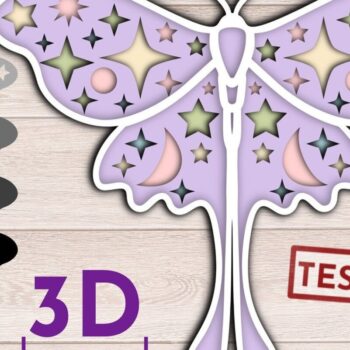 Intra απο ξύλο plywood 3mm-4mm πάχος Butterfly 3D Layered, File Δίασταση 15x15 cm INTRAFABR-31710586 - Image 1