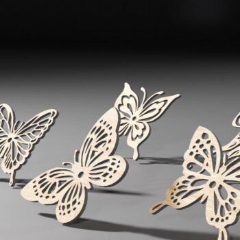 Intra απο ξύλο plywood 3mm-4mm πάχος κοπής με λέιζερ Butterfly Δίασταση 30x20 cm INTRAFABR-113818149 - Image 1