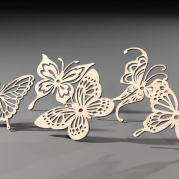 Intra απο ξύλο plywood 3mm-4mm πάχος κοπής με λέιζερ Butterfly Δίασταση 30x20 cm INTRAFABR-113818149 - Image 3