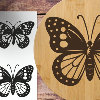 Intra απο ξύλο plywood 3mm-4mm πάχος Butterfly | Χαραγμένο με λέιζερ Δίασταση 30x20 cm INTRAFABR-125080783 - Image 1