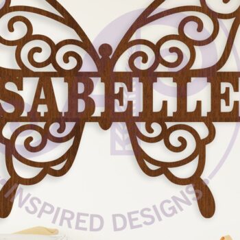 Intra απο ξύλο plywood 3mm-4mm πάχος Butterfly Swirls Design 2 Name Δίασταση 6x6 cm INTRAFABR-113279666 - Image 1