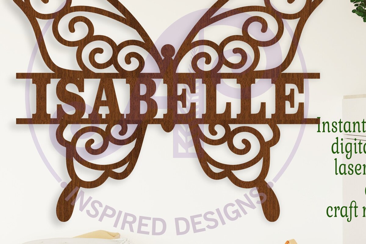 Intra απο ξύλο plywood 3mm-4mm πάχος Butterfly Swirls Design 2 Name Δίασταση 6x6 cm INTRAFABR-113279666 - Image 1