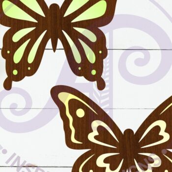 Intra απο ξύλο plywood 3mm-4mm πάχος Πεταλούδα δύο επιπέδων κοπής με λέιζερ D4 Δίασταση 30x20 cm INTRAFABR-121560403 - Image 3