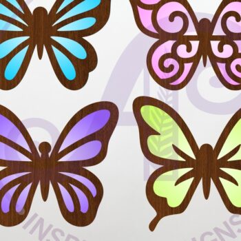 Intra απο ξύλο plywood 3mm-4mm πάχος Butterfly Two Layer Cut Outs  Δίασταση 30x20 cm INTRAFABR-123525385 - Image 1