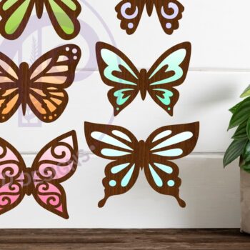 Intra απο ξύλο plywood 3mm-4mm πάχος Butterfly Two Layer Cut Outs  Δίασταση 30x20 cm INTRAFABR-81532481 - Image 1