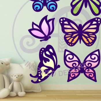 Intra απο ξύλο plywood 3mm-4mm πάχος Butterfly Two Layer Cut Outs  Δίασταση 30x20 cm INTRAFABR-81532481 - Image 2