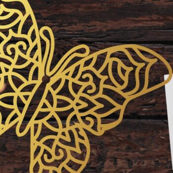 Intra απο ξύλο plywood 3mm-4mm πάχος Διάνυσμα πεταλούδας Mandala 3D με στρώσεις Δίασταση 30x30 cm INTRAFABR-15085519 - Image 3