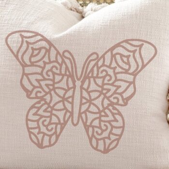 Intra απο ξύλο plywood 3mm-4mm πάχος Διάνυσμα πεταλούδας Mandala 3D με στρώσεις Δίασταση 30x30 cm INTRAFABR-15085519 - Image 4