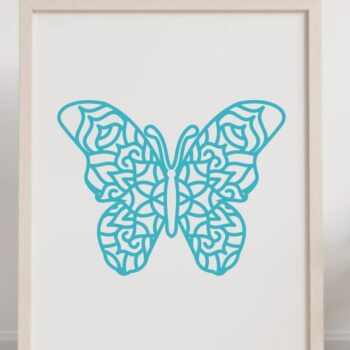 Intra απο ξύλο plywood 3mm-4mm πάχος Διάνυσμα πεταλούδας Mandala 3D με στρώσεις Δίασταση 30x30 cm INTRAFABR-15085519 - Image 5