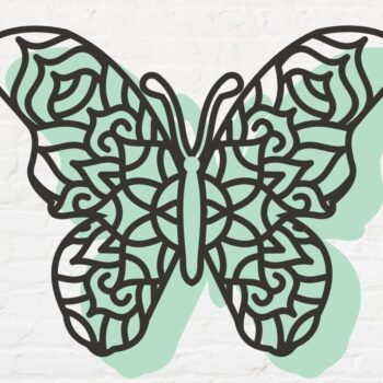 Intra απο ξύλο plywood 3mm-4mm πάχος Διάνυσμα πεταλούδας Mandala 3D με στρώσεις Δίασταση 30x30 cm INTRAFABR-15085519 - Image 6