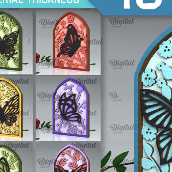 Intra απο ξύλο plywood 3mm-4mm πάχος κοπής με λέιζερ τέχνης τοίχου πεταλούδας Δίασταση 40x40 cm INTRAFABR-102119546 - Image 1