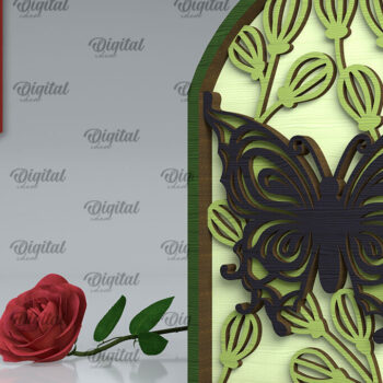 Intra απο ξύλο plywood 3mm-4mm πάχος κοπής με λέιζερ τέχνης τοίχου πεταλούδας Δίασταση 40x40 cm INTRAFABR-102119546 - Image 5