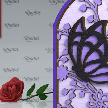 Intra απο ξύλο plywood 3mm-4mm πάχος κοπής με λέιζερ τέχνης τοίχου πεταλούδας Δίασταση 40x40 cm INTRAFABR-102119546 - Image 6