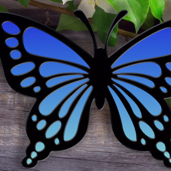 Intra απο ξύλο plywood 3mm-4mm πάχος Τέχνη τοίχου πεταλούδας Δίασταση 40x40 cm INTRAFABR-124736031 - Image 1