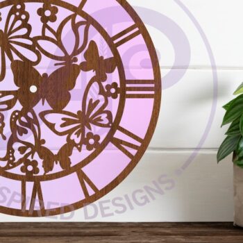 Intra απο ξύλο plywood 3mm-4mm πάχος Ρολόι τοίχου Butterfly  Cut  Δίασταση 8x8 cm INTRAFABR-85418152 - Image 4